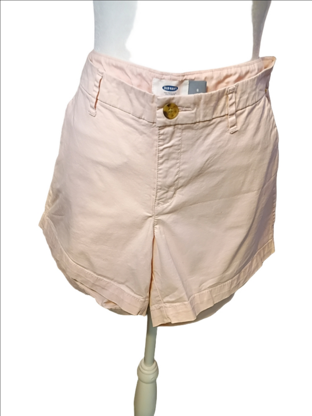 Old Navy Women's Light Baby Pink Mid-Rise Cotton Dress Shorts Size 8